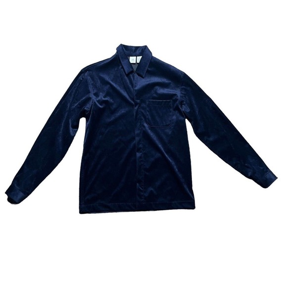 Armani Exchange Other - Armani Exchange Blue Velvet Button Down Shirt Mens Size Small Vintage Collared